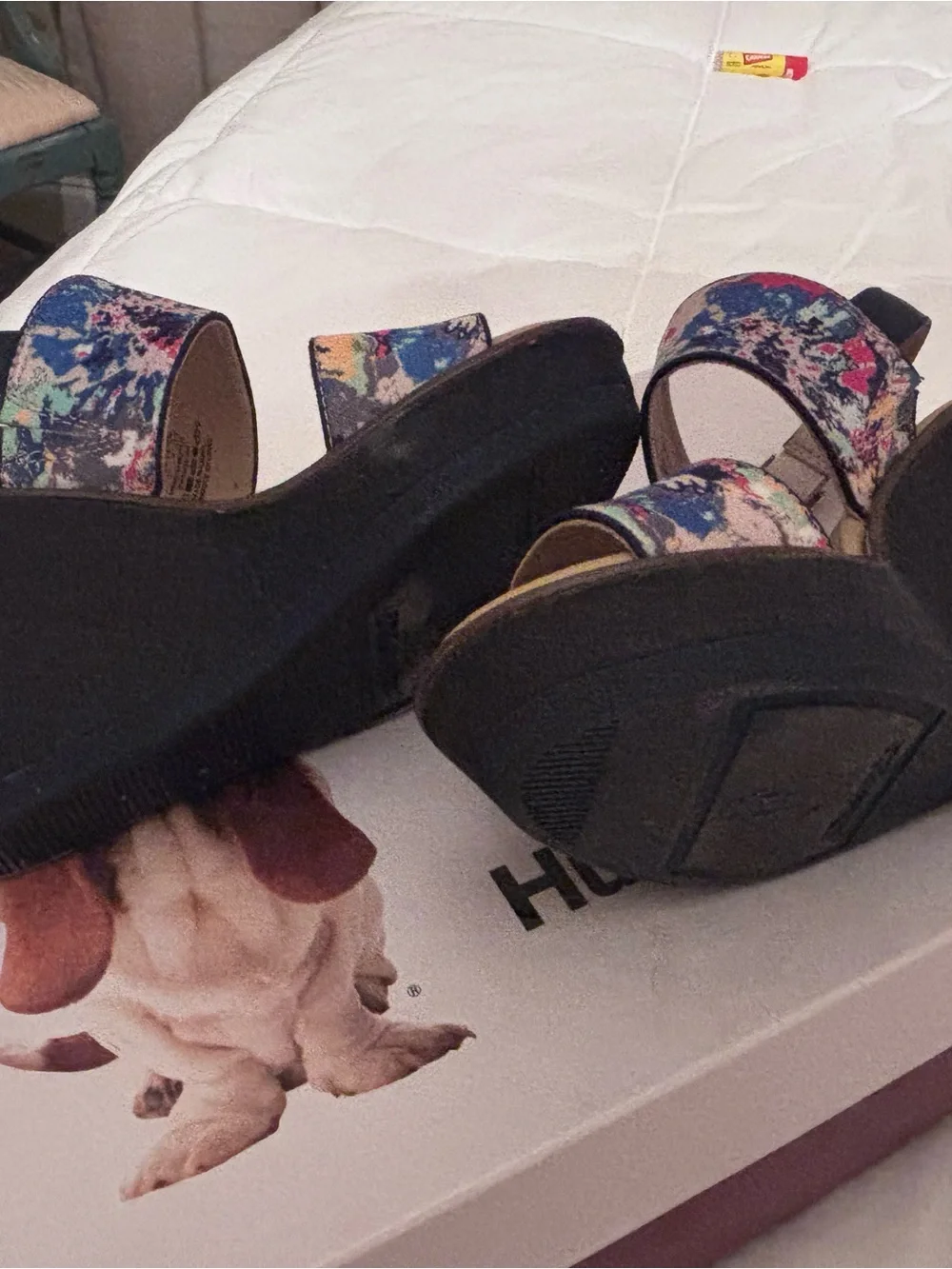 Hush Puppies Women’s Multicolor Abstract Print Wedge Sandals